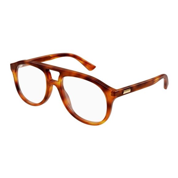 NEW GUCCI GG1320O 002 EYEGLASSES HAVANA PILOT UNISEX GUCCI EYEWEAR - Picture 1 of 3